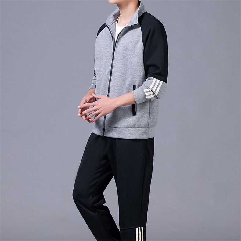 春秋季夹克外套男装潮流休闲时尚男士衣服两件套立领百搭夹克套装,男装休闲套装,电商B212（原钱塘6029）
