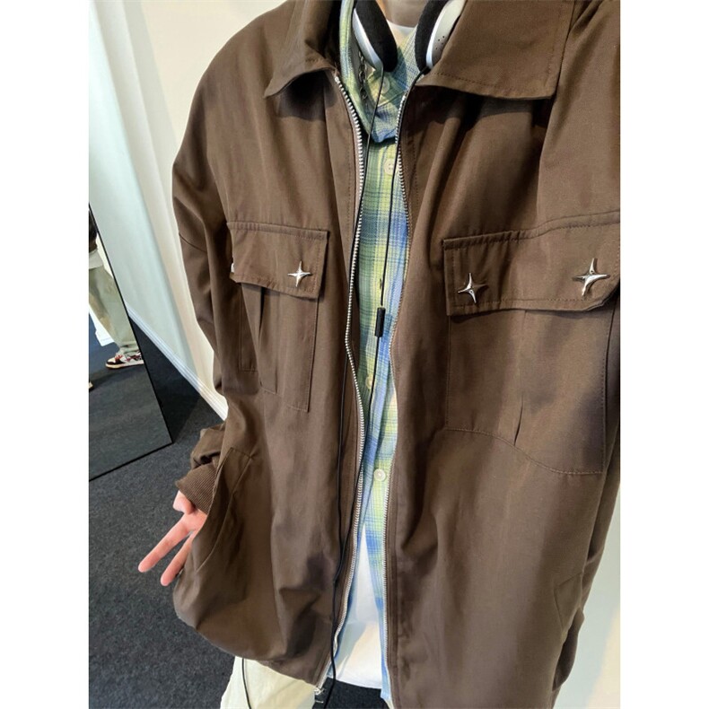 潮流休闲大码流行男女简约翻领夹克外套J7195-P70【特价】,男装夹克,电商A007