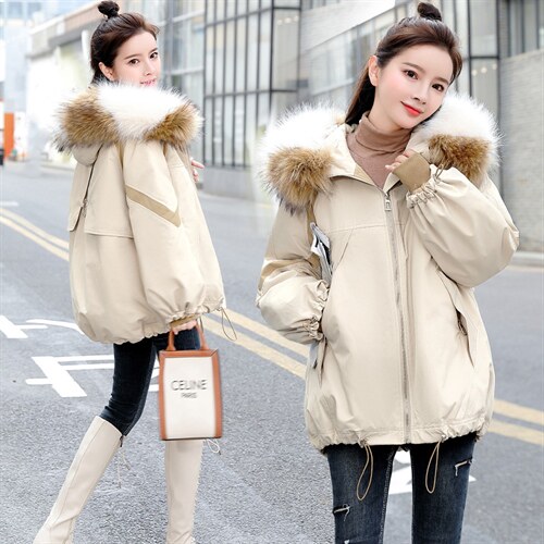 派克棉服2021年冬季新款女装时尚休闲撞色派克服派克服，女装棉衣/棉服，关键词