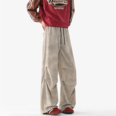 YK167特P35控68无影墙春装透气轻薄灯芯绒扎染百搭打褶休闲裤，男装休闲裤，电商A249