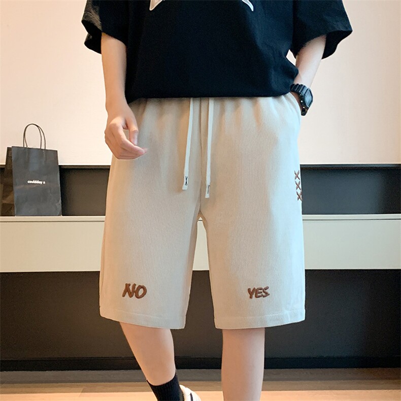 重工刺绣短裤男2024美式重磅300克竖条纹五分裤女-2410-P22-控48,男装牛仔裤,星座207