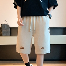 重工刺绣短裤男2024美式重磅300克竖条纹五分裤女-2410-P22-控48，男装牛仔裤，星座207