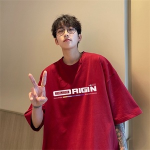 220g纯棉美式夏季短袖t恤男DT410-特批19 控38图片