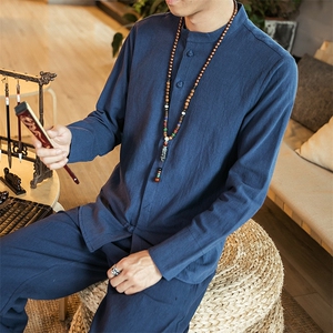 2021春季新款男装盘扣男士唐装衬衣大码棉麻衬衫C02模图,高品质穿搭夏天小个子图片