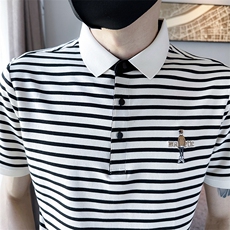 货已补齐夏季短袖T恤翻领条纹时尚Polo衫T08-特P43，男装T恤，电商D342
