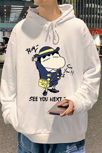WY2240-P35 纯棉连帽卫衣男大码运动帽衫宽松薄外套男图片