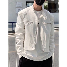 W9187-P63网图现货春季新款美式垫肩短款外套潮牌立领夹克，男装夹克，星座1608-2