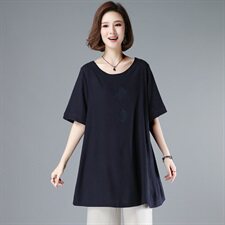 T恤潮流简约舒适时尚百搭2021年夏季中长款，女装T恤，奕阳依阁