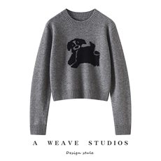 2025年秋季新款百搭圆领套衫，女装针织衫/毛衣，戎魅羊绒