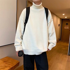 高领毛衣男秋冬季加厚宽松潮流韩版学生港味个性慵懒风破洞线衣，男装针织衫/毛衣，星座506A