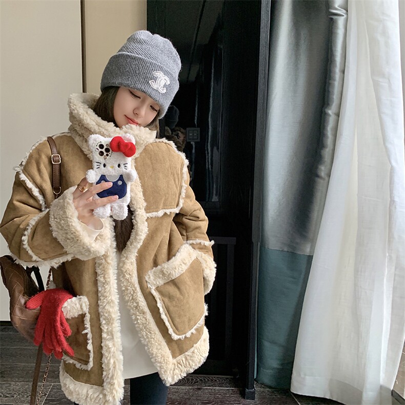 【 现 货 】2025冬新卡其色羊羔毛外套 2C037 191 P195 K278图片