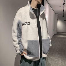 新款羊羔绒卫衣外套男款日系港风ins潮秋冬季加绒加厚W2199-P40，男装卫衣，星座512-4