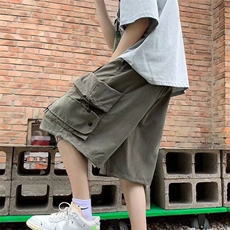 美式机能工装短裤男夏季薄款休闲大码五分裤1001-1-DK43-P38，男装牛仔裤，星座1001-1