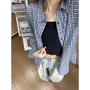 【网图】B221美式ins高街暗黑宽松格子长袖衬衫 SY2546-特P30控59图片