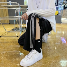 夏季薄款运动裤男篮球训练全开排扣裤夏季宽松潮牌高街zk026-p38，女装休闲裤，星座1008-2
