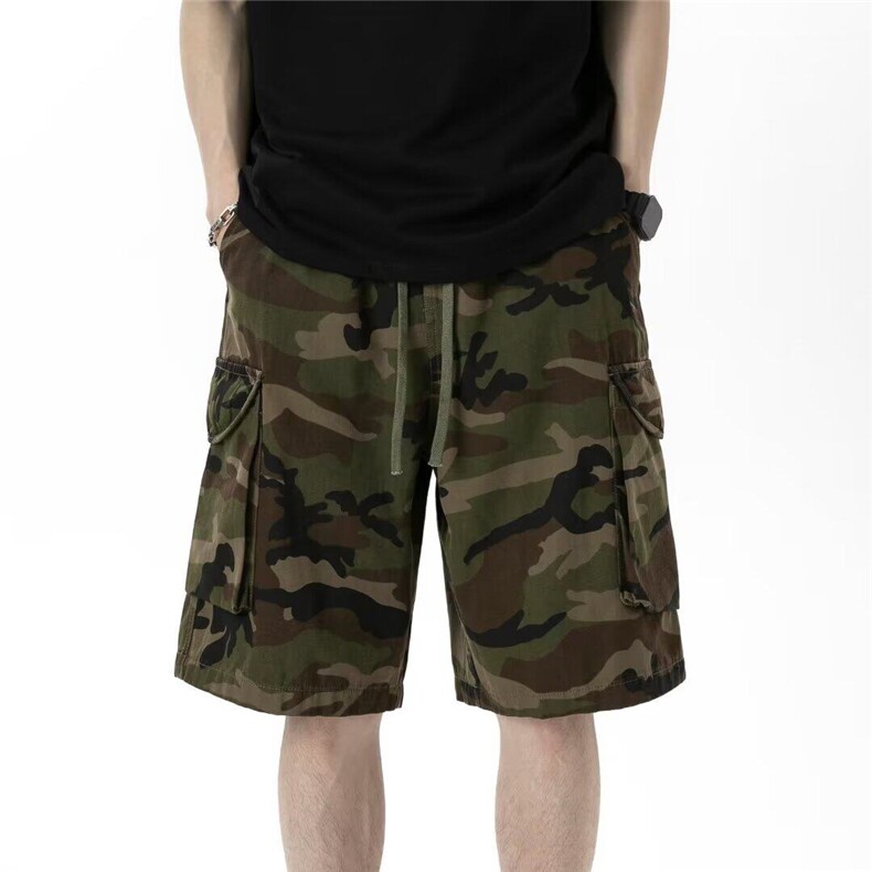 迷彩工装休闲短裤男女韩版潮流2025夏季ins五分裤K6319-P36，男装牛仔裤，星座412-3