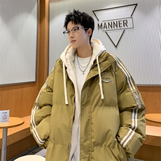 棉衣男冬季新款宽松港风假两件连帽学生棉服MY8882-P82，男装棉衣，星座214-3