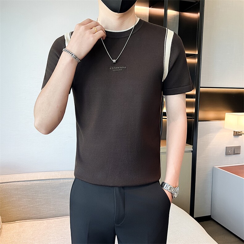 店主风秋冬季男士圆领套头拼接针织衫男上衣301A-1/M12/P55控75,男装针织衫/毛衣,星座301A-1