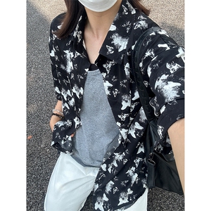 2025夏季新款港风夏威夷冰丝沙滩衬衫印花短袖 CS305-P30图片