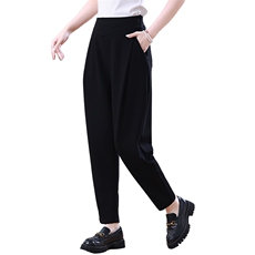 裤子女2024新款爆款春秋显瘦小个子妈妈九分裤时尚直筒哈伦休闲裤，女装休闲裤，梦芯尔