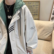 现货春季港风连帽假两件夹克男街头日系情侣棒球服外套W2571-P56,男装夹克,星座512-2