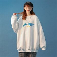 中性风2022新款简约印花情侣卫衣女宽松百搭外套G937P33，女装短外套，电商A339