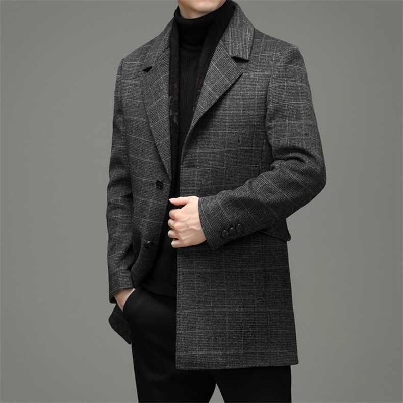 DJ2203钱塘2020-3冬季厚款时尚休闲商务中年男士毛呢西服P468,男装毛呢大衣,钱塘207-3