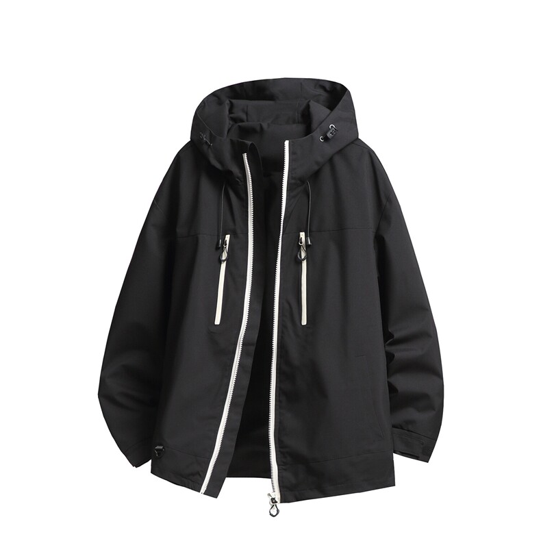 美式休闲宽松立体裁剪冲锋衣潮连帽夹克男大码工装外套JK5011-P65，男装夹克，星座610B-1