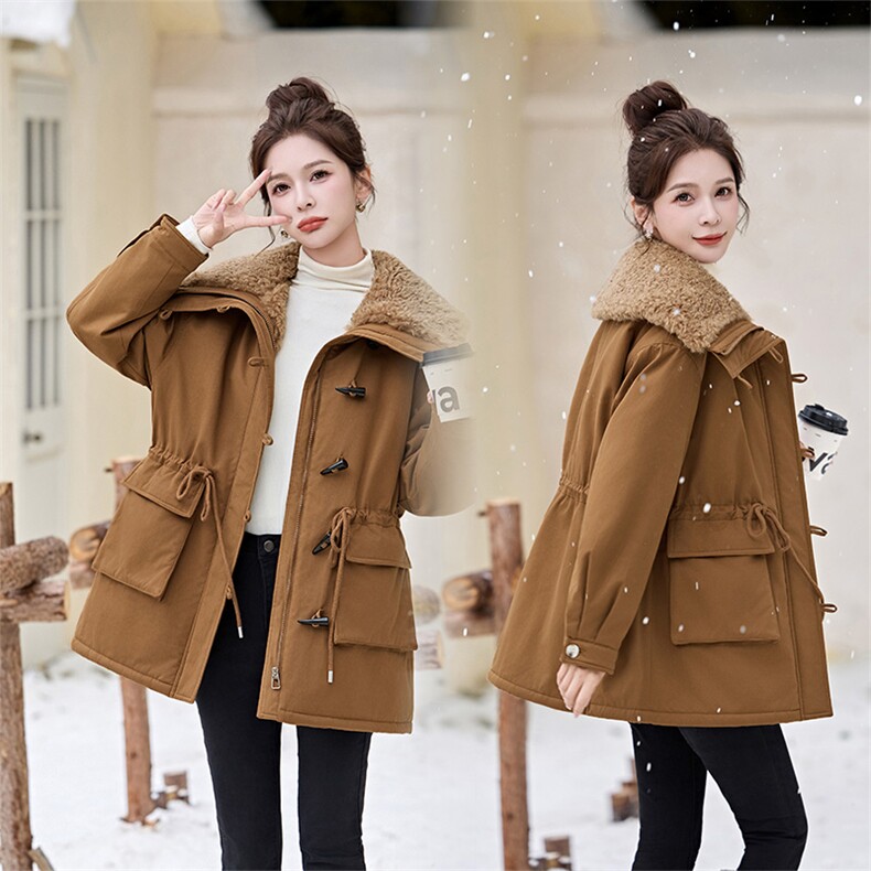 现货主推25冬装新羊羔毛加厚派克服衣珂纱朗2D044-817-P215-K325,女装派克服,衣珂纱朗
