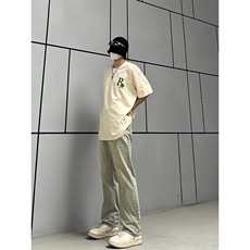 B221美式ins高街暗黑小众泥黄色休闲直筒牛仔裤LK23026-P60控78，男装牛仔裤，电商B221