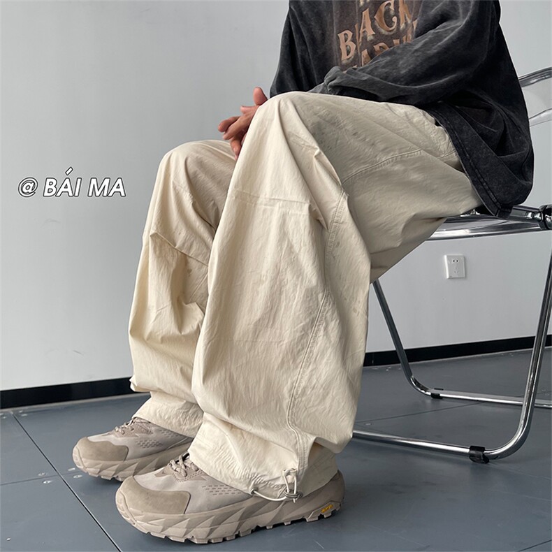 10美式复古垂感休闲宽松机能裤伞兵裤工装裤男女XZ211-1-K2347-65,男装工装外套,星座211-1