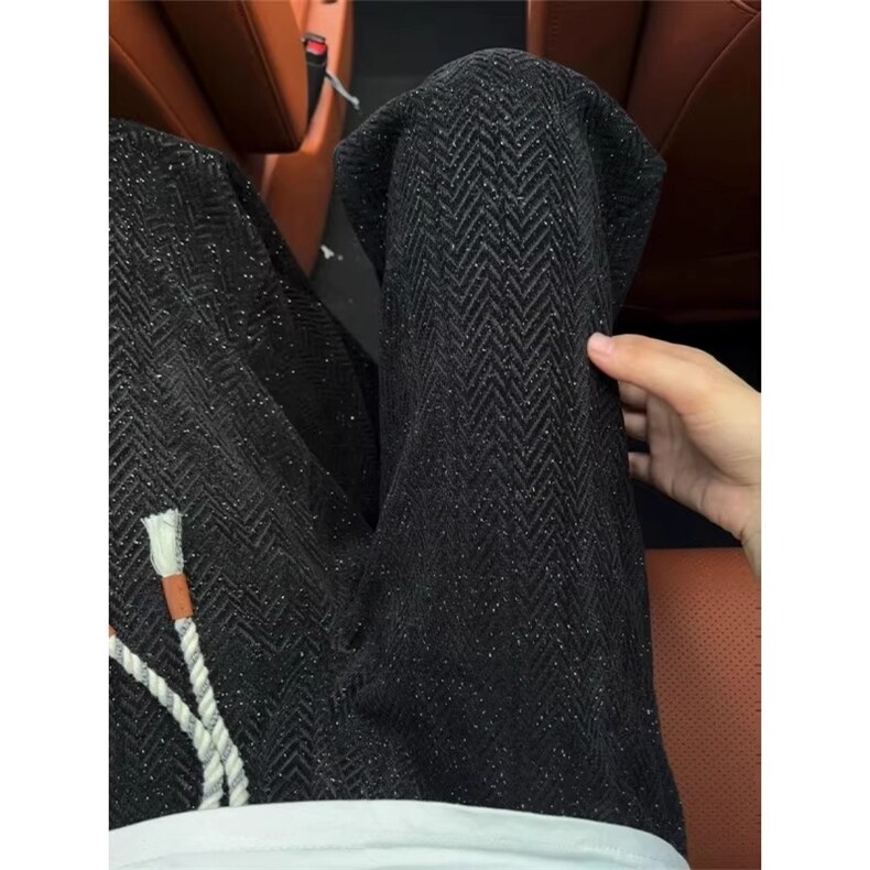 满天星针织卫裤男直筒宽松轻奢小香风裤子慵懒垂感cleanfit休闲裤,男装休闲裤,星座1008