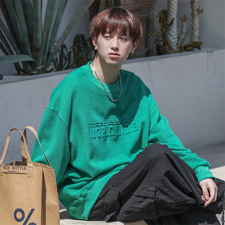 新款POLO衫华夫格city boy翻领钢印套头上衣潮PL3314-P30控48图片
