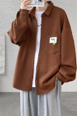 衬衫男秋季新款港风宽松提花大码长袖衬衣CS027-P45(现货），男装衬衫，星座214-3