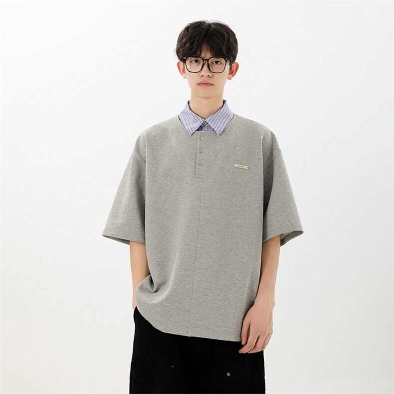 特P50无差价新款时尚夏季假两件潮流POLO衫-POLO02无影墙1，男装Polo衫，电商A003