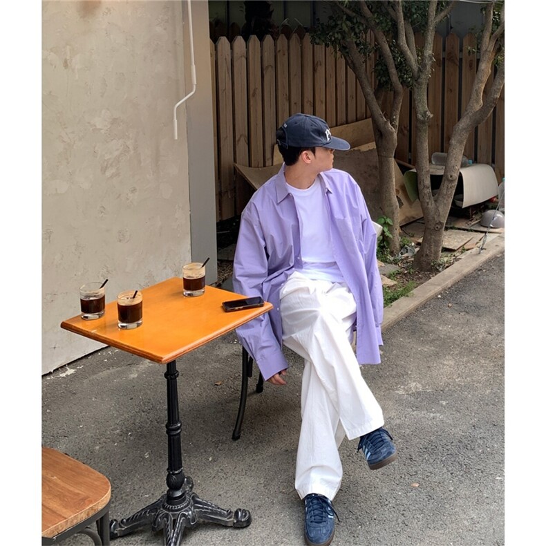 衬衫男士长袖春内搭夏季休闲外套潮雅痞帅气宽松衬衣3418P45,男装衬衫,星座710