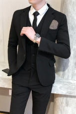 20年春季新款商务休闲婚礼礼服马甲西服西裤三件套A，男装西服套装，星座406