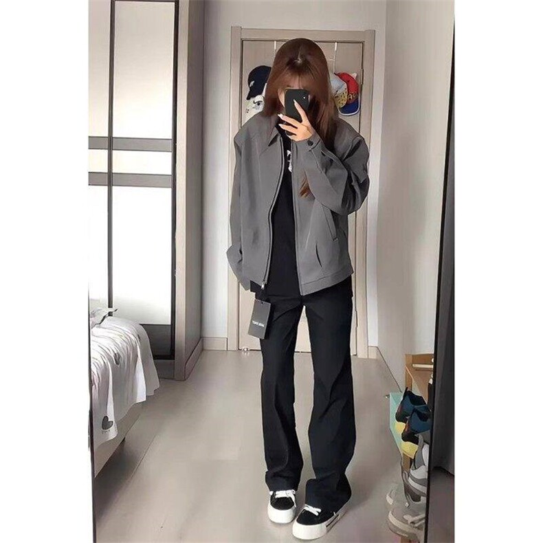 黑色垂坠感微喇西裤男春夏季高级感cleanfit裤子直筒休闲西装裤子图片