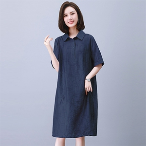天丝连衣裙女2025夏季新款高级感宽松遮肚子显瘦中年妈妈休闲裙子,女学生ins穿搭夏天图片