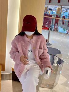 小立领甜美网红范羊毛颗粒外套图片