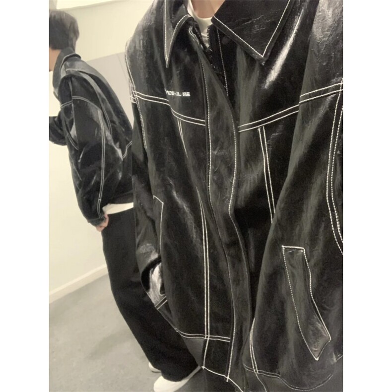 现货不缺货宽松潮流百搭皮衣时尚夹克1209-1-JK17-P108，男装夹克，星座1209-1
