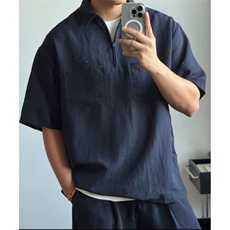 网图现货！新款老钱风天丝亚麻时尚套装极简高级-EX51015-特批55，男装休闲套装，电商A061