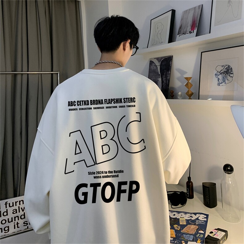 秋季新款320G华棉圆领卫衣面布棉WH2480-P35控58,男装卫衣,电商B370