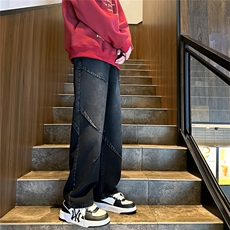 K1225-p38-控68oversizecleanfit黄泥牛仔裤直筒裤老爹裤长裤，男装牛仔裤，星座103A-1