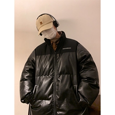 冬季皮棉衣潮流加厚立领保暖休闲棉服字母印花男A266-P01-P80，男装棉衣，电商A266