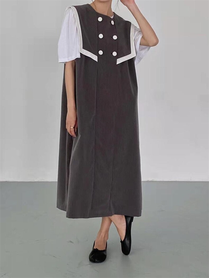 海军风背心裙，女装背心吊带，季尺