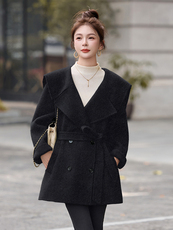双面羊毛大衣女高级感时尚减龄今年流行毛呢外套2025年冬季，女装双面呢大衣，琦鑫阁（原依鑫阁）