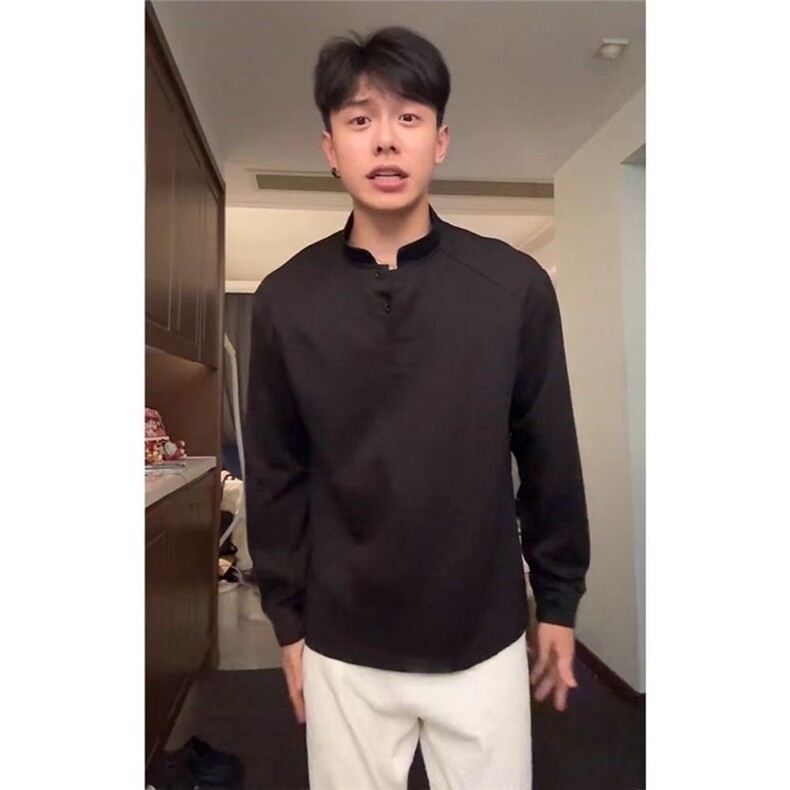 1506/Q8140/P36白灰色美式亨利领卫衣,男装卫衣,星座1506