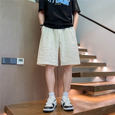 K5032/特P25夏季新款肌理感个性短裤男宽松中裤宽松潮流五分裤子，男装牛仔裤，电商A141
