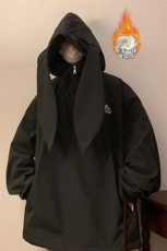 冬新款时尚兔耳朵防水滑雪服男ins潮银狐绒大码保暖外套M38-P125，男装棉衣，电商A001-1